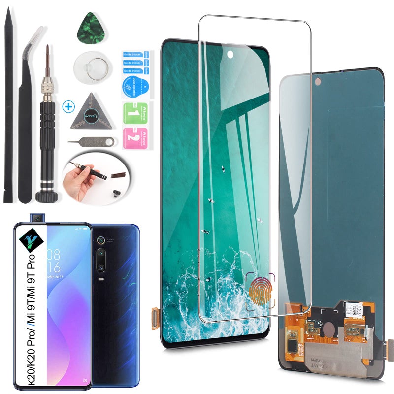 YWLRONG شاشة بديلة لجهاز Xiaomi Mi 9T / Mi 9T Pro / Redmi K20 / K20 Pro AMOLED مع مجموعة (أسود) - Image 1